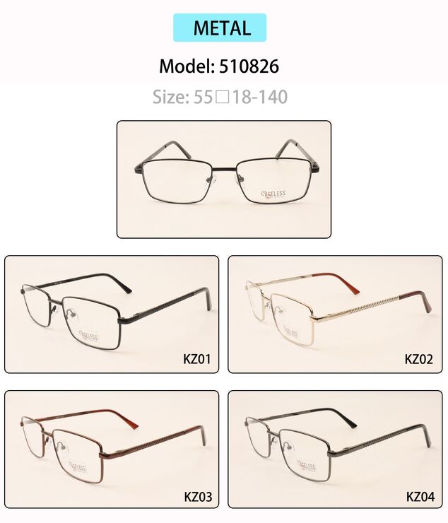 Metal eyeglasses frame for men with spring hinges Tettys Ageless 510826 (item in stock)