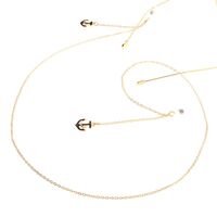 Металлическая нескользящая цепочка золотого цвета, с подвеской в виде якоря, для очков и масок GL011