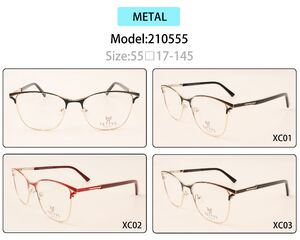 Metal eyeglasses frame for women with spring hinges 210555 (item in stock)