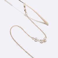 Gold-colored metal non-slip chain, with pearl 8 mm, for glasses and masks GL1453