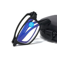 Plastic folding reading glasses KY024 with Blue ray cut protection and case, diopters from +1.00 to +4.00, RMC=62-64