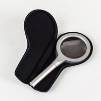 Magnifier with universal backlight, magnifying glass with handle SZ-12-XX, diameter 85 mm, magnification: 5Х, 10Х