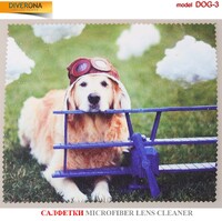 Салфетка для очков из материала микрофибра, плотный материал DOG-3
