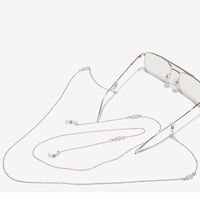 Metal non-slip chain set 2-piece, with pearl, for glasses and masks GM012