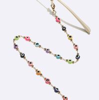 Gold-colored metal non-slip chain, with colorful eyes, for glasses and masks GL1706