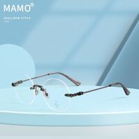 Rimless Metal frames with Blue Ray Cut lenses MAMO H5611