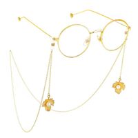 Металлическая нескользящая цепочка золотого цвета, с подвеской в виде кленового листа с жемчужиной, для очков и масок GL727