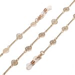 Gold-colored metal non-slip chain, with hollow round, for glasses and masks GL1465