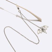 Silver-colored metal non-slip chain, with bat-shaped pendant, for glasses and masks GL1726