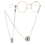 Bronze-colored metal non-slip chain, with a gear wheel, for glasses and masks GL119