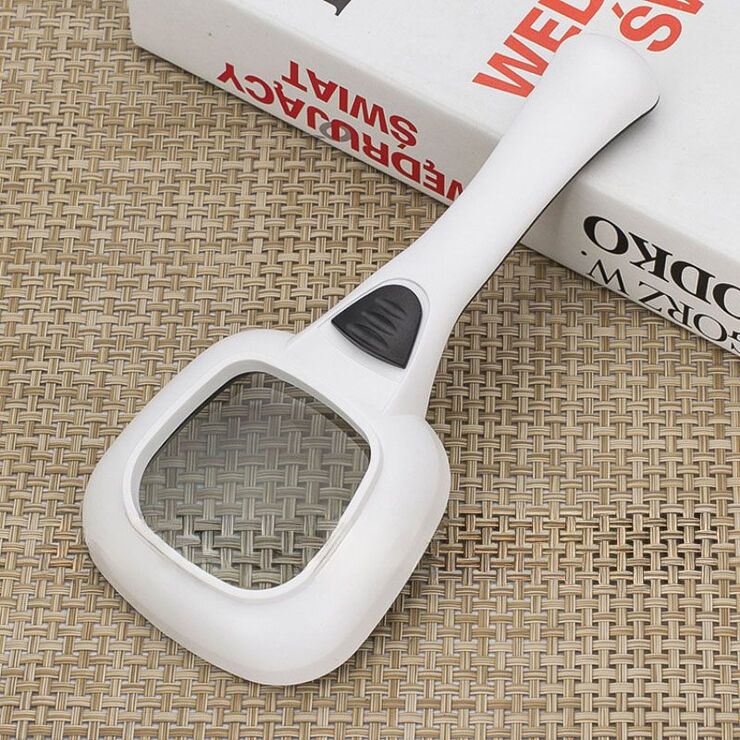 Лупа с универсальной подсветкой, увеличительное стекло с ручкой 600558H-XX, размер: 53x53 мм, увеличение:3X