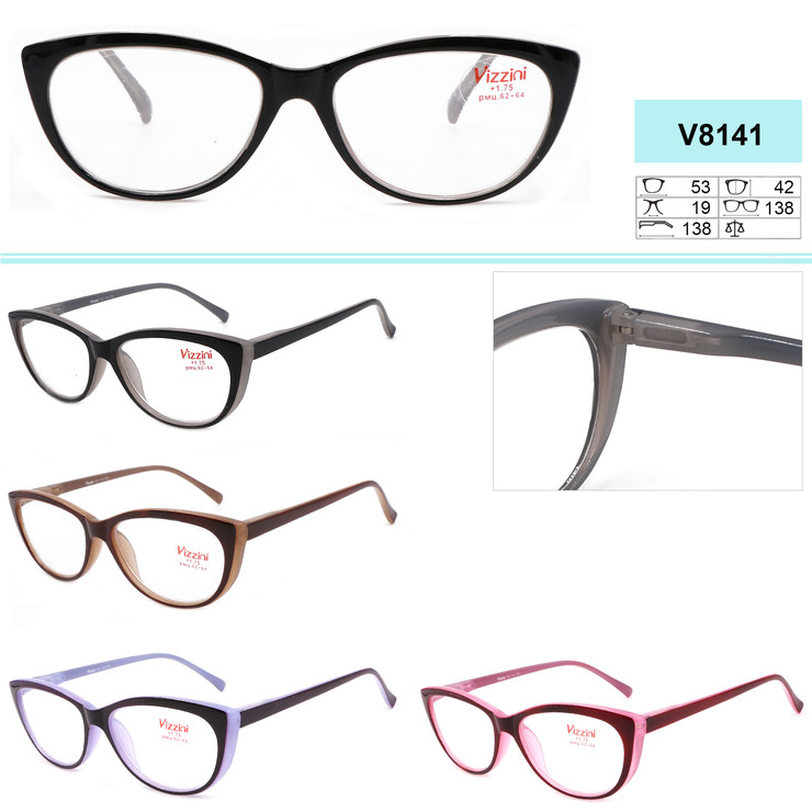 Plastic frame glasses VIZZINI V8141 Diopter: +0.75 to +4,00 (step 0,25); -1,00 -4,00 to (step 0,5)