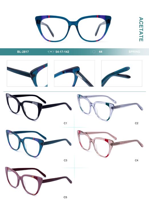 Plastic frames for glasses, acetate lamination Big City BL-2817