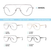 Metal men's frame for glasses with spring hinges MM1076