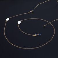 Gold-colored metal non-slip chain, with shell heart, for glasses and masks GL1731