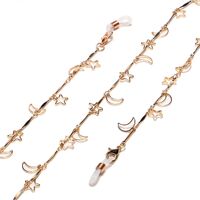 Gold-colored metal non-slip chain, with copper star and moon, for glasses and masks GL1305