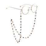 Metal non-slip chain, with crysta and pearl, for glasses and masks GL851