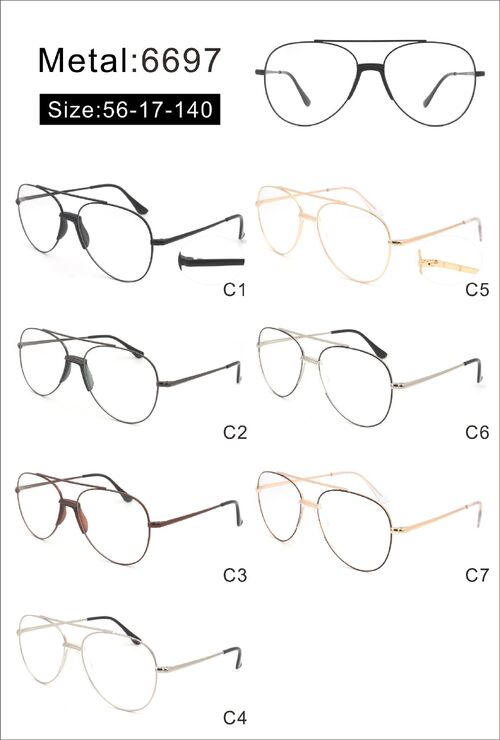 Оправа металлическая с мягким носоупором и флексом 6697-DA