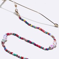 Multicolor rice bead glasses chain with letters GL1898
