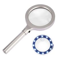 Magnifier with universal backlight, magnifying glass with handle SZ-12-XX, diameter 85 mm, magnification: 5Х, 10Х