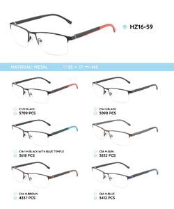 Металлическая оправа с дужками из материала TR-90 HZ16-59