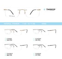 Rimless titanium metal frame TM1002P