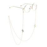 Металлическая нескользящая цепочка золотого цвета, с подвеской в виде яйца-пашот , для очков и масок GL793