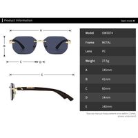 Metal rimless sunglasses Elit 3074-EL