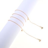 Gold-colored metal non-slip chain, with pendant butterfly with zircon, for glasses and masks GL807