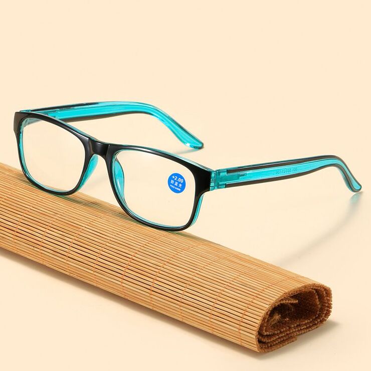 Plastic reading glasses KY858 with Blue ray cut protection and flex hinges, diopters from 0.00 to +4.00, RMC=62-64