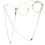 Bronze-colored metal non-slip chain, with a heart, for glasses and masks GL140