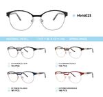 Metal women's frame for glasses with spring hinges MW6023