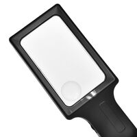 Лупа с универсальной подсветкой, увеличительное стекло с ручкой 1713B-XX, размер: 108*65 мм, увеличение: 3Х, 8Х