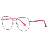 Fashionable female flat light mirror frame metal blue blocker for glasses MORE 3069
