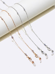 Set of two glasses chain gold and silver with zircon GM076