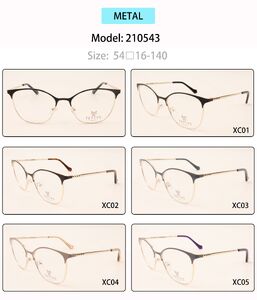 Metal eyeglasses frame for women with spring hinges 210543 (item in stock)