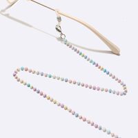 Stell-colored metal non-slip chain, with crystal, for glasses and masks GL1594