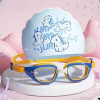 Очки для плавания детские водонепроницаемые с защитой от запотевания, комплект с шапочкой, 502-YU