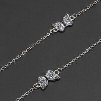 Silver-colored metal non-slip chain, with butterfly, for glasses and masks GL235