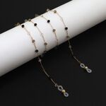 Gold-colored metal non-slip chain, with crystal mixed colors, for glasses and masks GL903