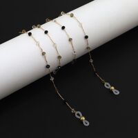 Gold-colored metal non-slip chain, with crystal mixed colors, for glasses and masks GL903
