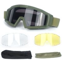 Safety shockproof tactical goggles, 3-lens set, 1608战术-DX