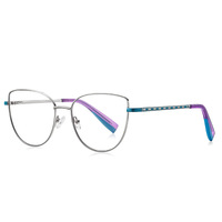 Fashion cat eye glasses frame metal blue blocker for glasses MORE 3060