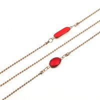 Металлическая нескользящая цепочка золотого цвета, из бусин с акриловым кристаллом, для очков и масок GL797