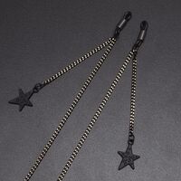 Black-colored metal non-slip chain, with pendant star, for glasses and masks GL498