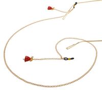 Металлическая нескользящая цепочка золотого цвета, с подвеской в виде рождественского колокольчика, для очков и масок GL032