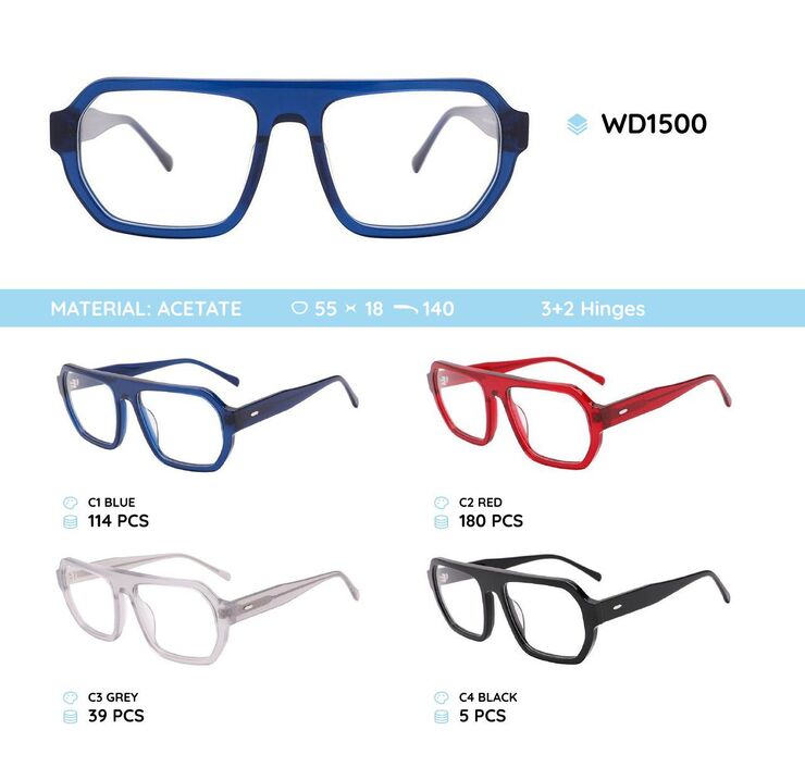 Plastic acetate eyeglasses frame WD1500