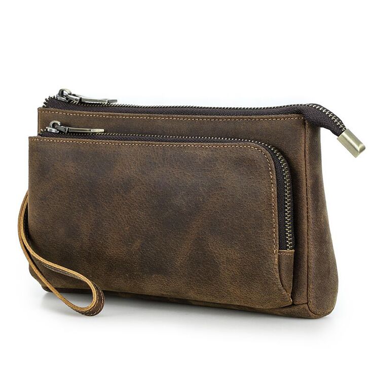 Сумка-барсетка для очков и девайсов из натуральной кожи с ремешком MC1035