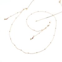 Gold-colored metal non-slip chain, with star and beads, for glasses and masks GL785