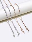 Metal non-slip chain gold and silver, 2-piece set with pearls and rhinestone, for glasses and masks GM131